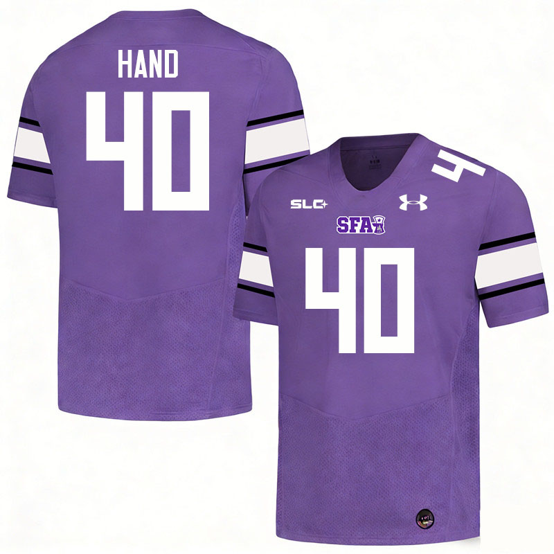 Stephen F. Austin Lumberjacks #40 Jacob Hand College Football Jerseys,Uniforms-Purple